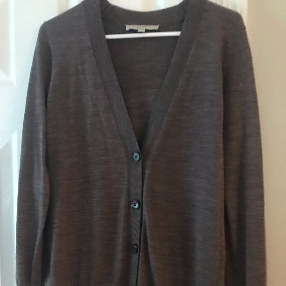 Loft boyfriend cardigan medium gray